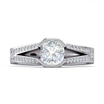 AH_Ely Round Brilliant Diamond Ring in 18kt White Gold AU